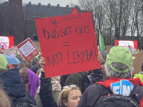 Budget cuts = not nice. Photo: Marije ten Brink