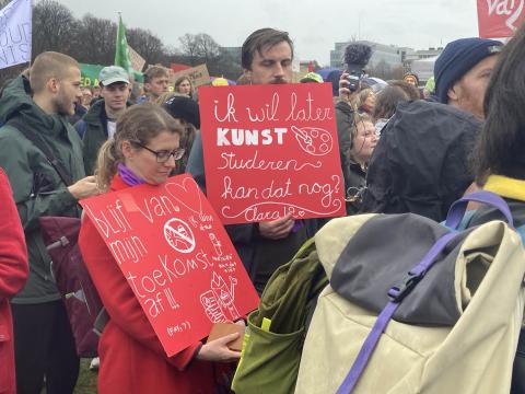 Left: Keep your hands off my future! Right: I want to study art later. Is that still possible?