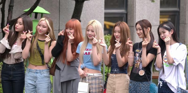 XG posing for the camera at pre-recording of KBS Music Bank